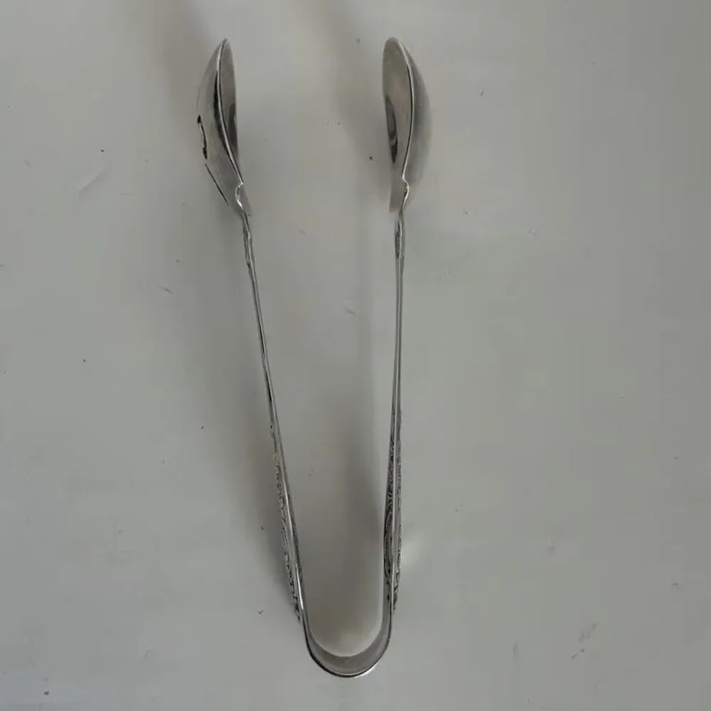 Wallace  Salad Serving Tongs Silverplate Vintage Ornate Flatware